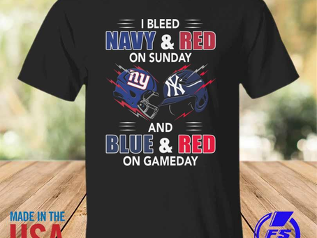 Rainbowtclothingllc - I bleed navy and red on sunday and blue and red on gameday 2023 shirt