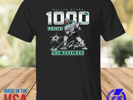 Rainbowtclothingllc - Joe Pavelski Dallas Stars 1,000 Career Points Signature Shirt