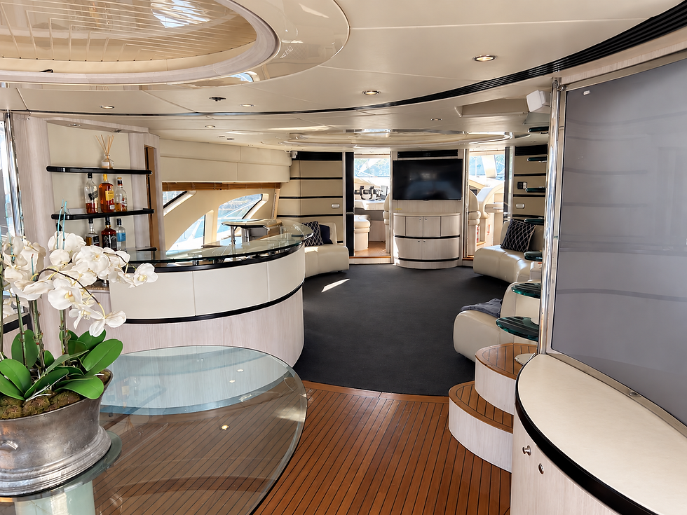 Refreshed Bella Vista main-floor interior with wrapped bar and surrounding joinery