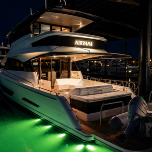 Custom Illuminated Stainless Steel Boat Name for Maritimo 60 – NIRVANA