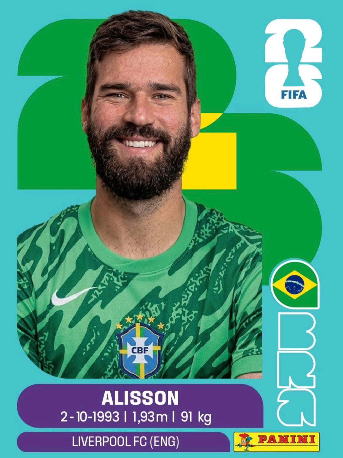 Figurinha Avulsa Seleção Brasileira Alisson Becker