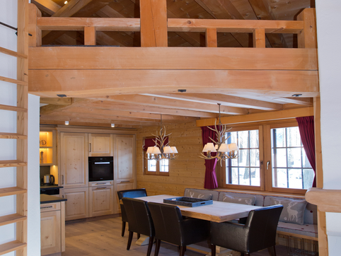 Dining area with chalet style