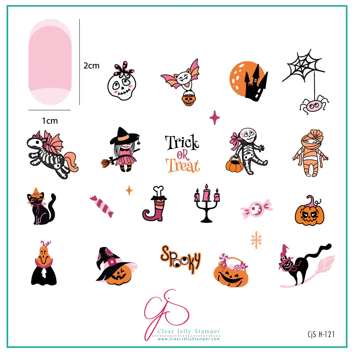 GHOULISH GIGGLES (CJSH-121) STEEL NAIL ART LAYERED STAMPING PLATE