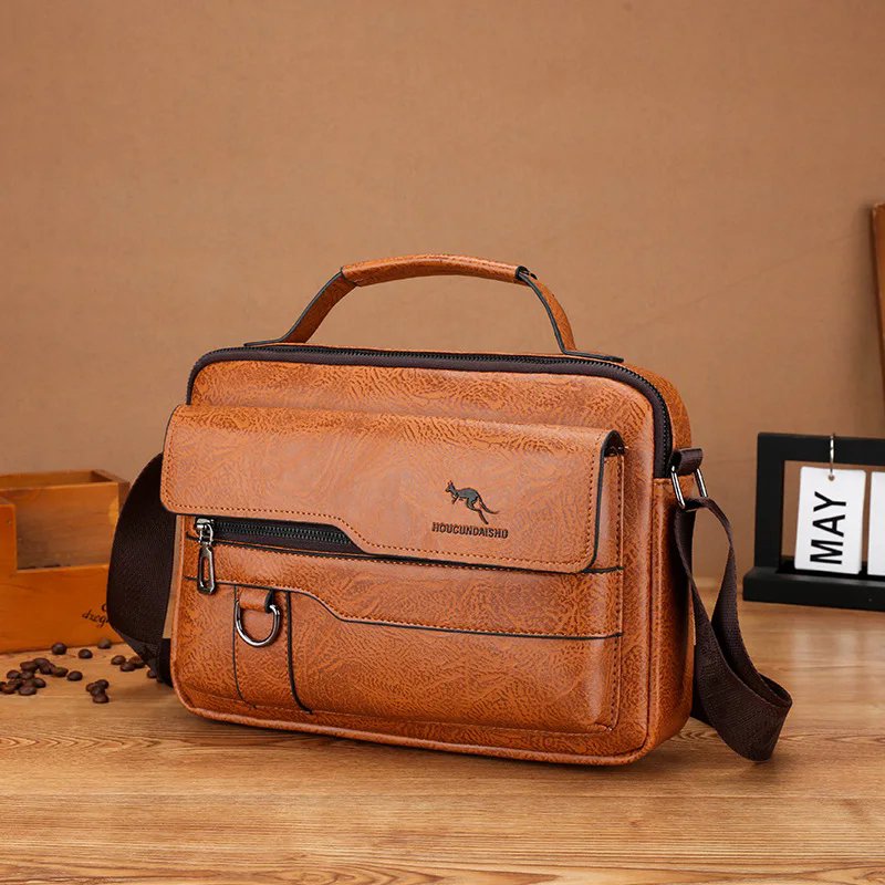 Luxury Kangaroo Brand Messenger Bags Men Leather Casual Crossbody Bag For Men Br