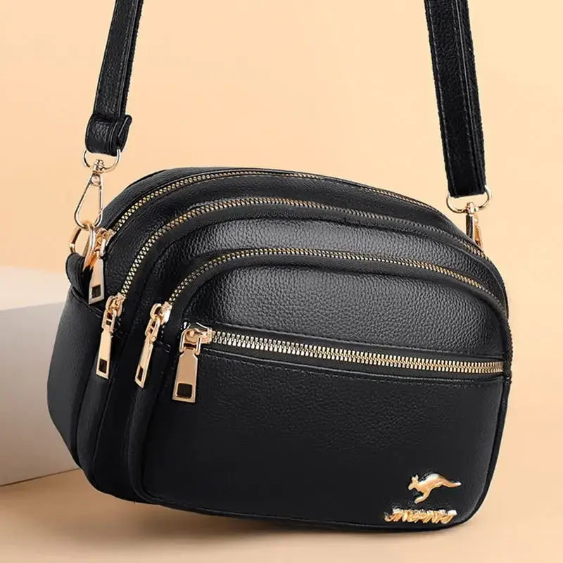 High Quality Soft Leather Purse Fashion Women Shoulder Messenger Bag Multi-pocke