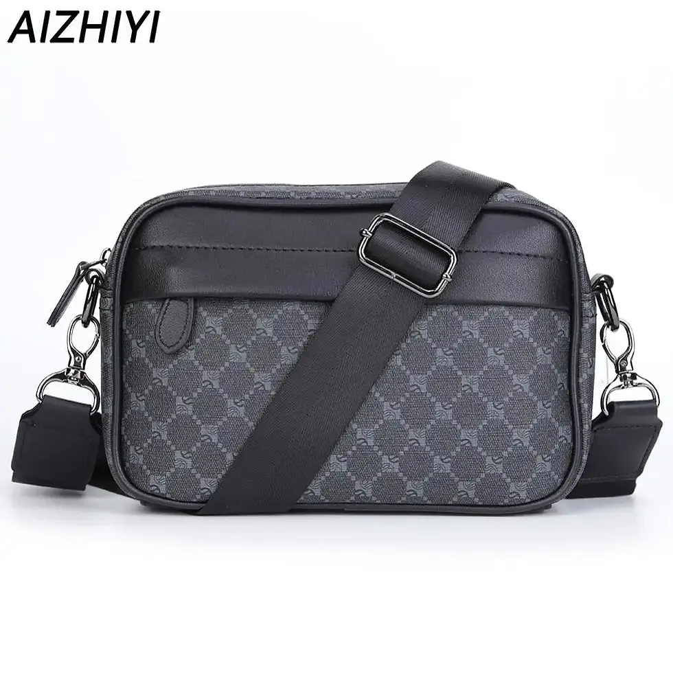 Business Shoulder Bag for Men PU Leather Messenger Bag Male Casual Sling Belt Cr