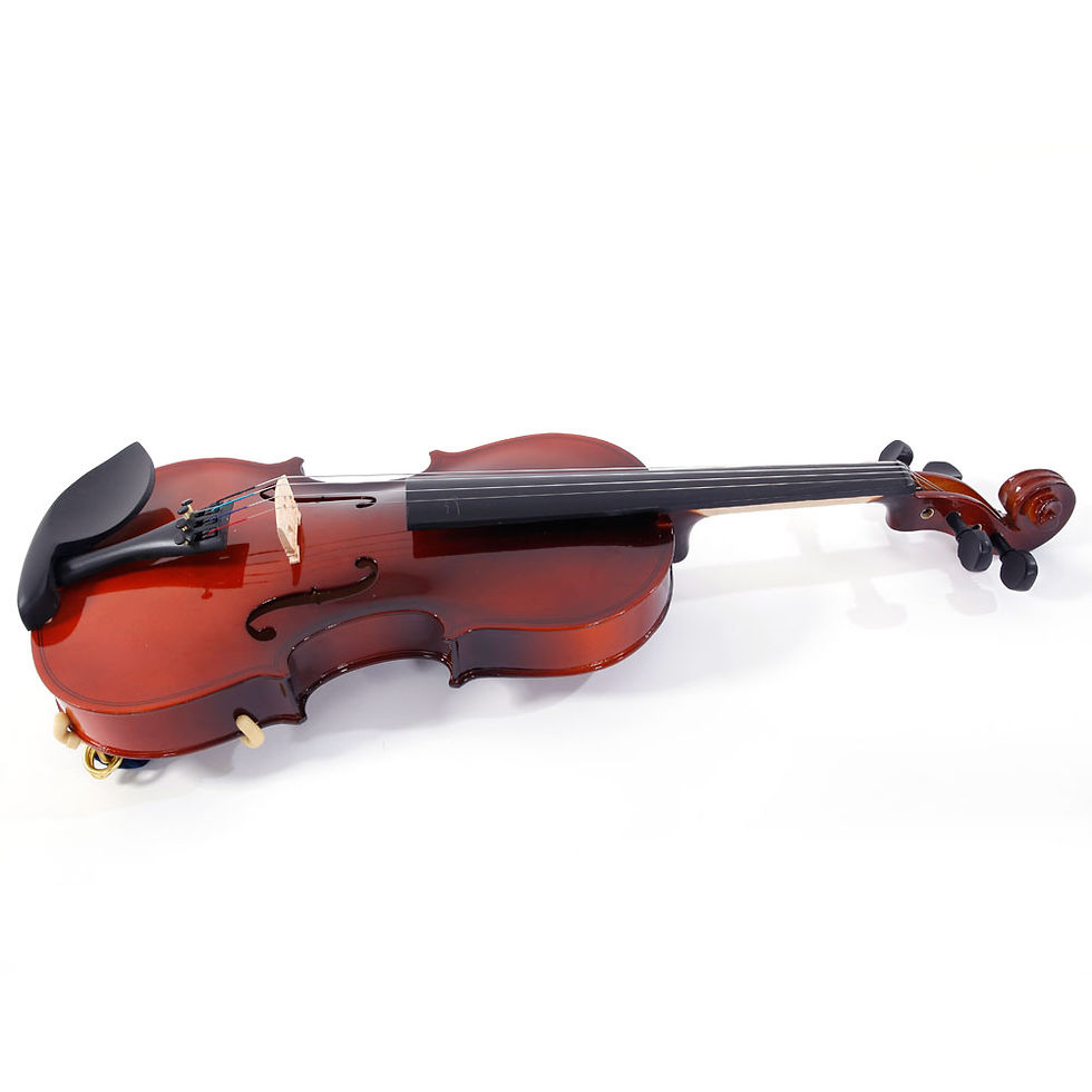 Thumbnail: 1/2 (Child Size) Acoustic Solid Wood Violin with Case, Bow, Bridge, Rosin, Strings, Shoulder Rest, New instrument!