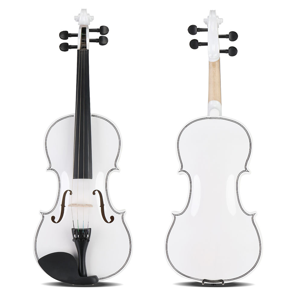 Thumbnail: 4/4 (Full Size) Upscale White Sordine Violin with Case, Bow, Bridge, Rosin, Strings, Shoulder Rest, New instrument!