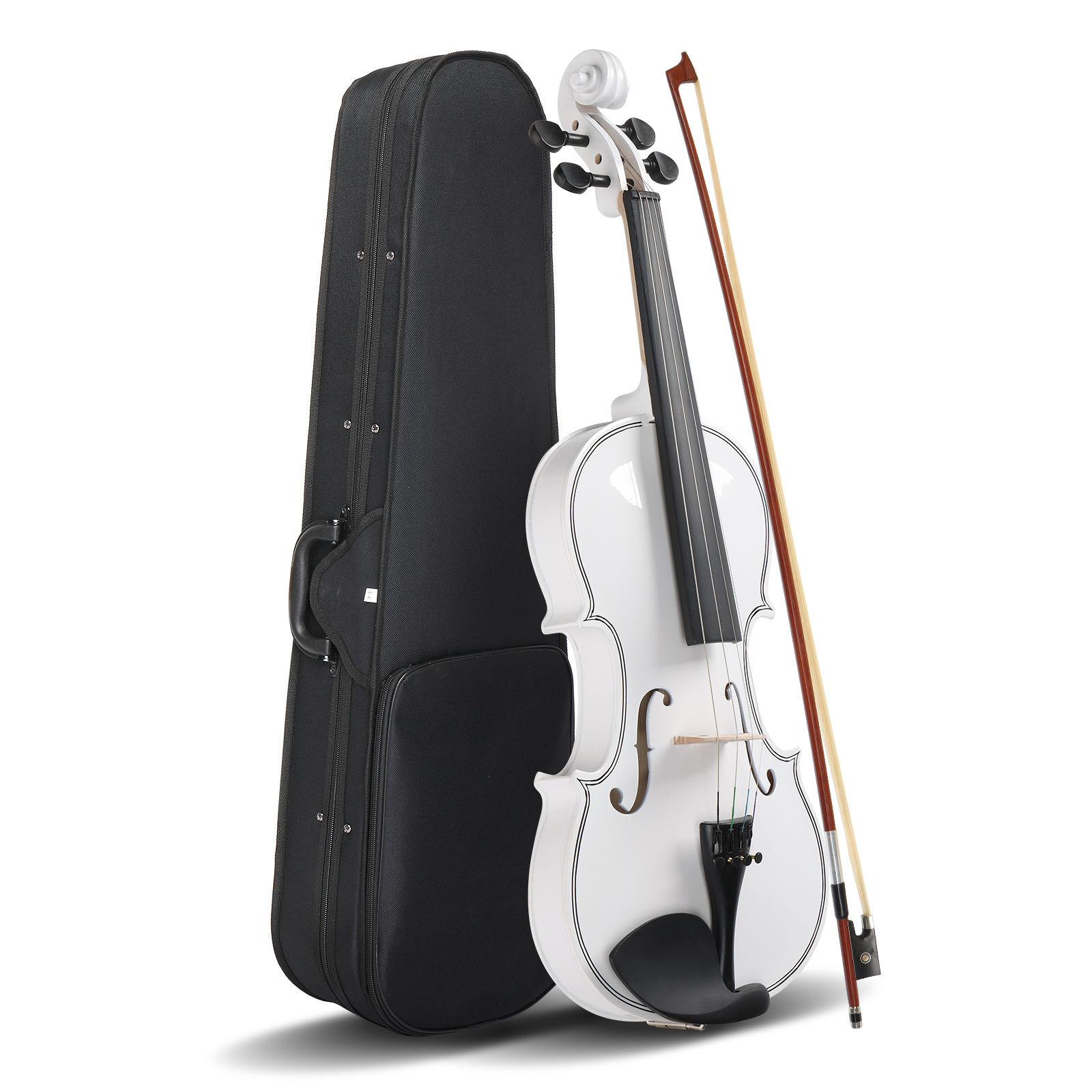 4/4 (Full Size) Upscale White Sordine Violin with Case, Bow, Bridge, Rosin, Strings, Shoulder Rest, New instrument!