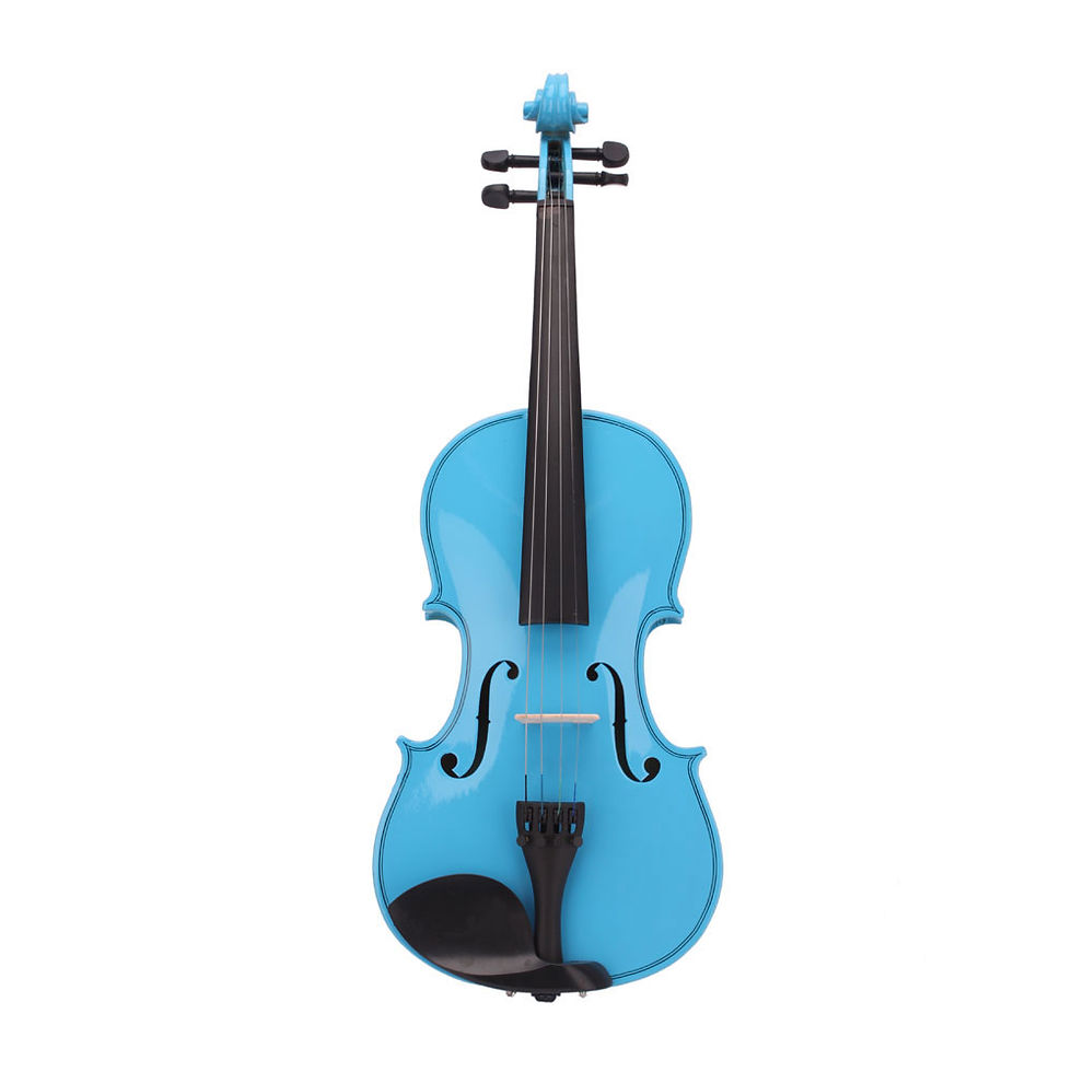 Thumbnail: 4/4 (Full Size) Violin Solid Wood Violin with Case, Bow, Bridge, Rosin, Strings, Shoulder Rest, New instrument! Sky Blue Colo