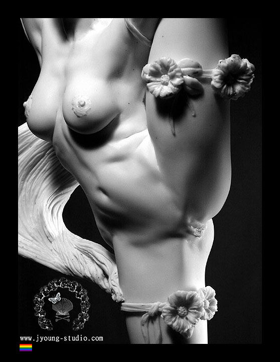 'Midnight', Standing Contortionist Nude.