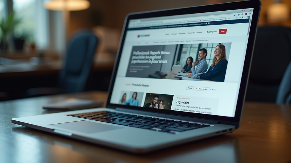 Close-up view of a laptop screen displaying a professional networking site