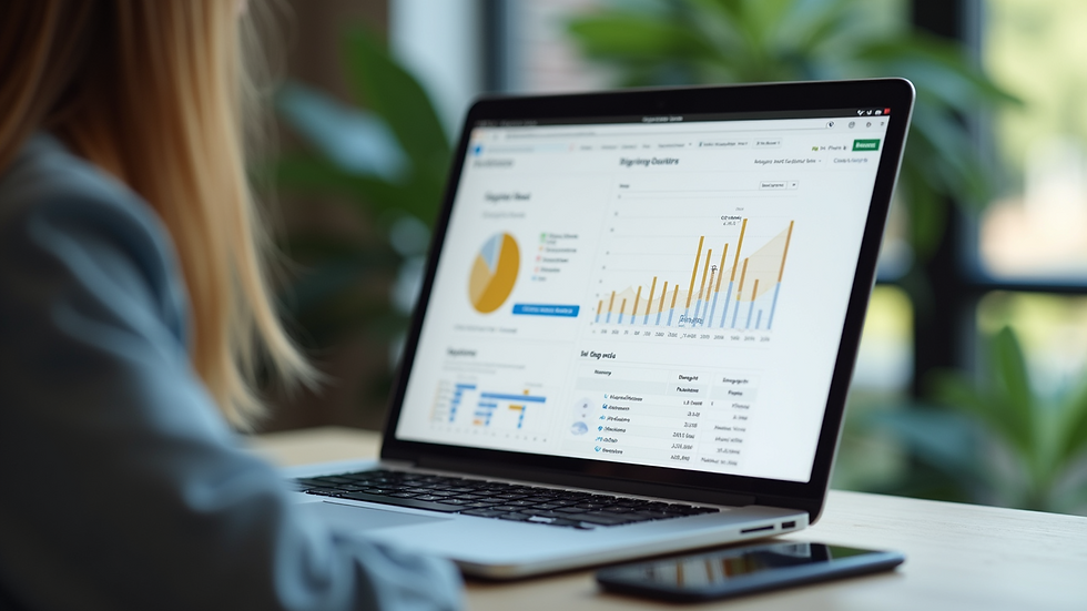 Close-up view of a laptop screen showing online fundraising campaign analytics