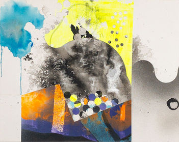 Sans Titre - 202411#4 - Encre, peinture acrylique et collage sur papier - 47,4*37,4cm - 2024