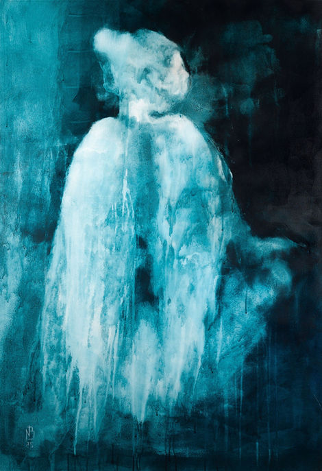 Dame blanche 1 - Peinture acrylique sur toile - 80*120 cm - 2025