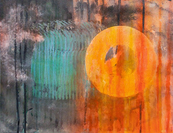 Sans Titre – 202505#1 - Peinture, encre et résine acrylique, encre et additifs sur papier - 61*46,6cm - 2025
