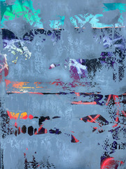 Mur du Passé - Mixtes, acrylique, bombes aérosols, marqueurs et pinceaux sur toile - 81*116 cm - 2025