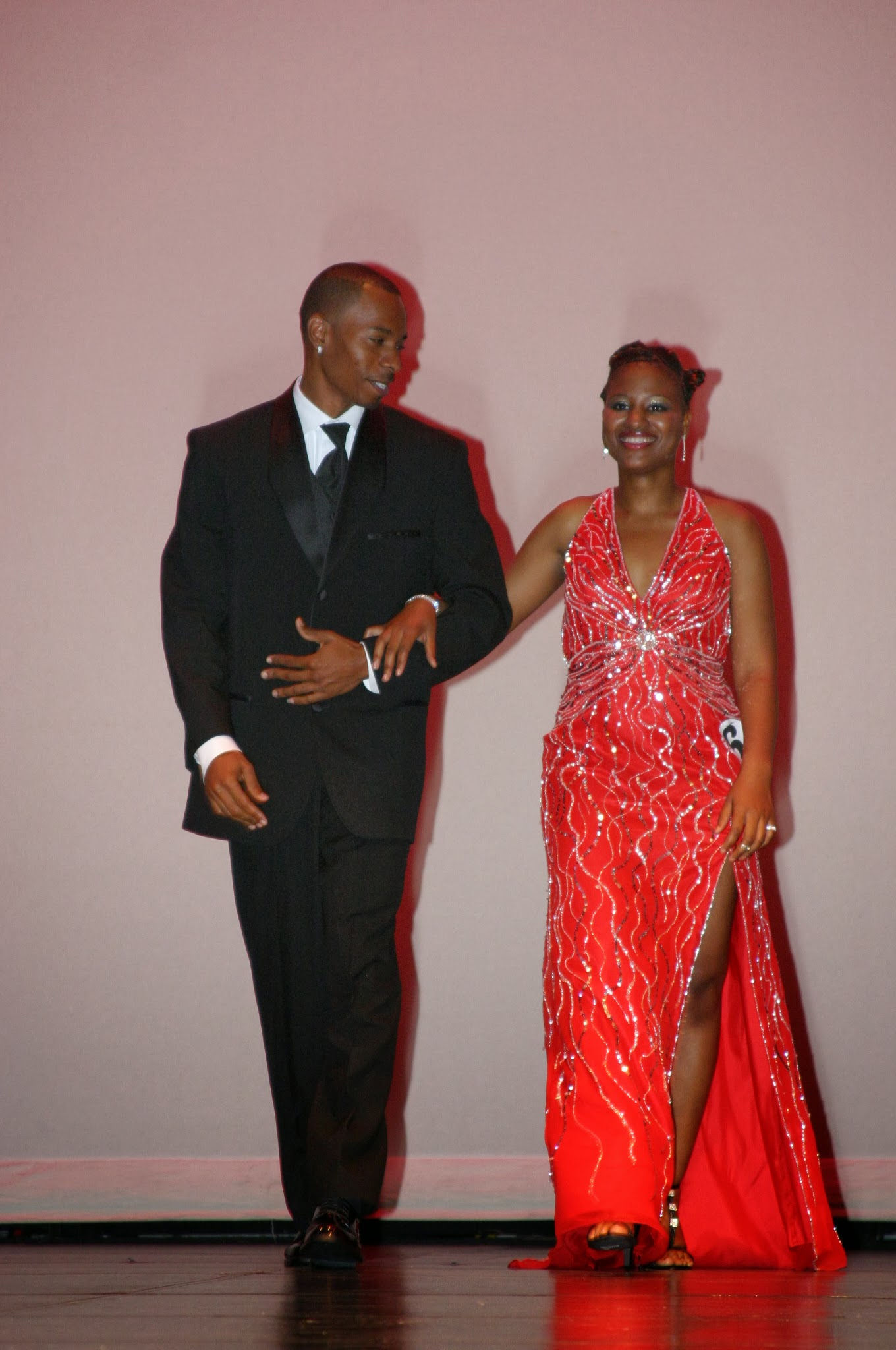 Red CrissCross Evening Gown