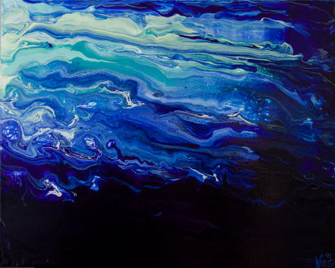 Original painting with shades of blue