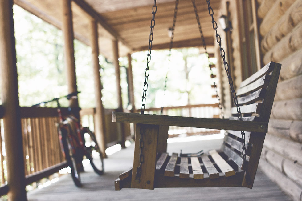 Wooden chair on porch