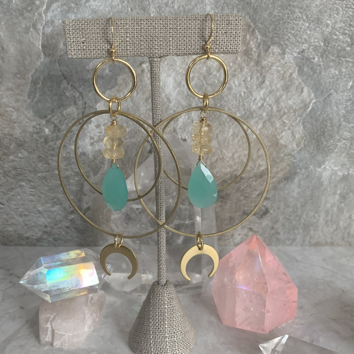 XL Smooth Chalcedony Abundance Hoops