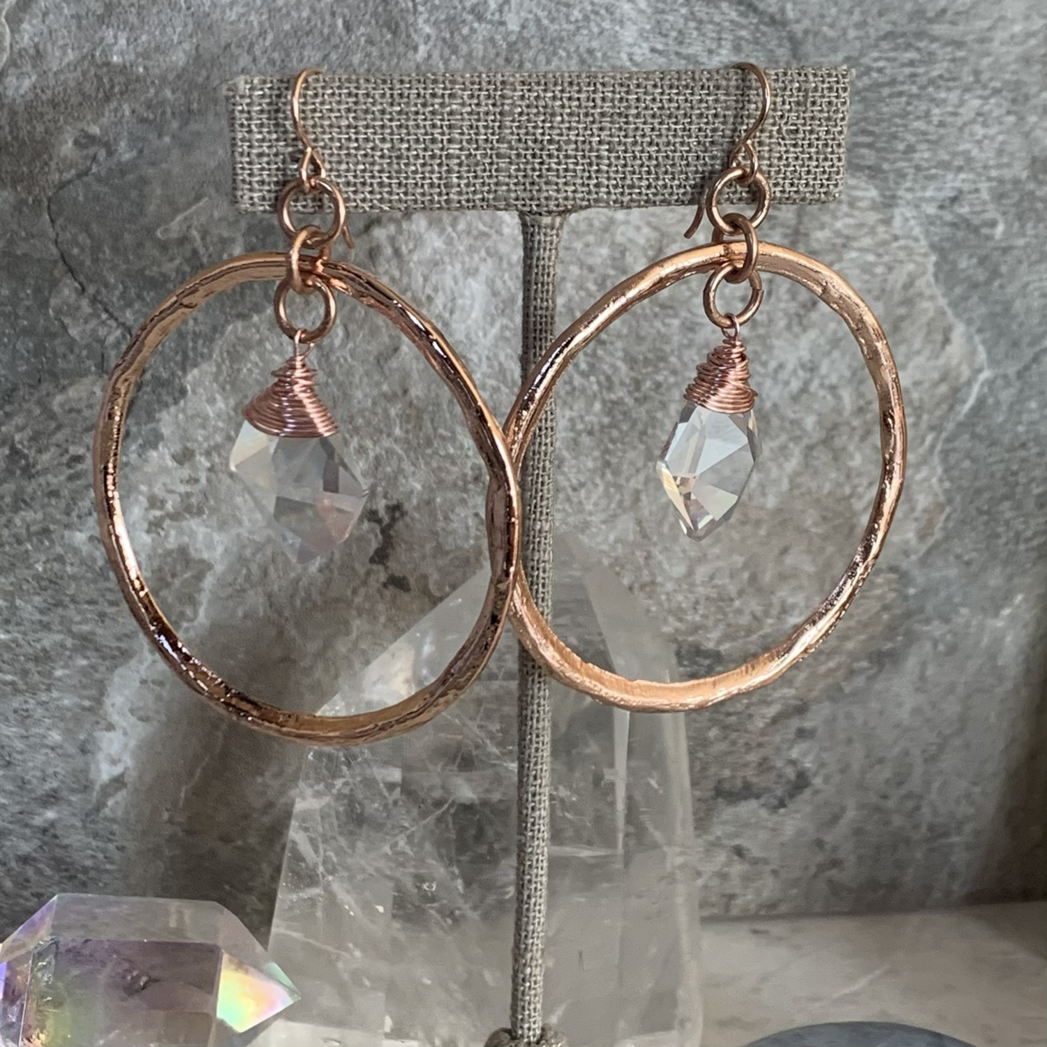 Rose Gold Clear Crystal