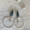 Thumbnail: Natura Green Amethyst Silver Hoops 