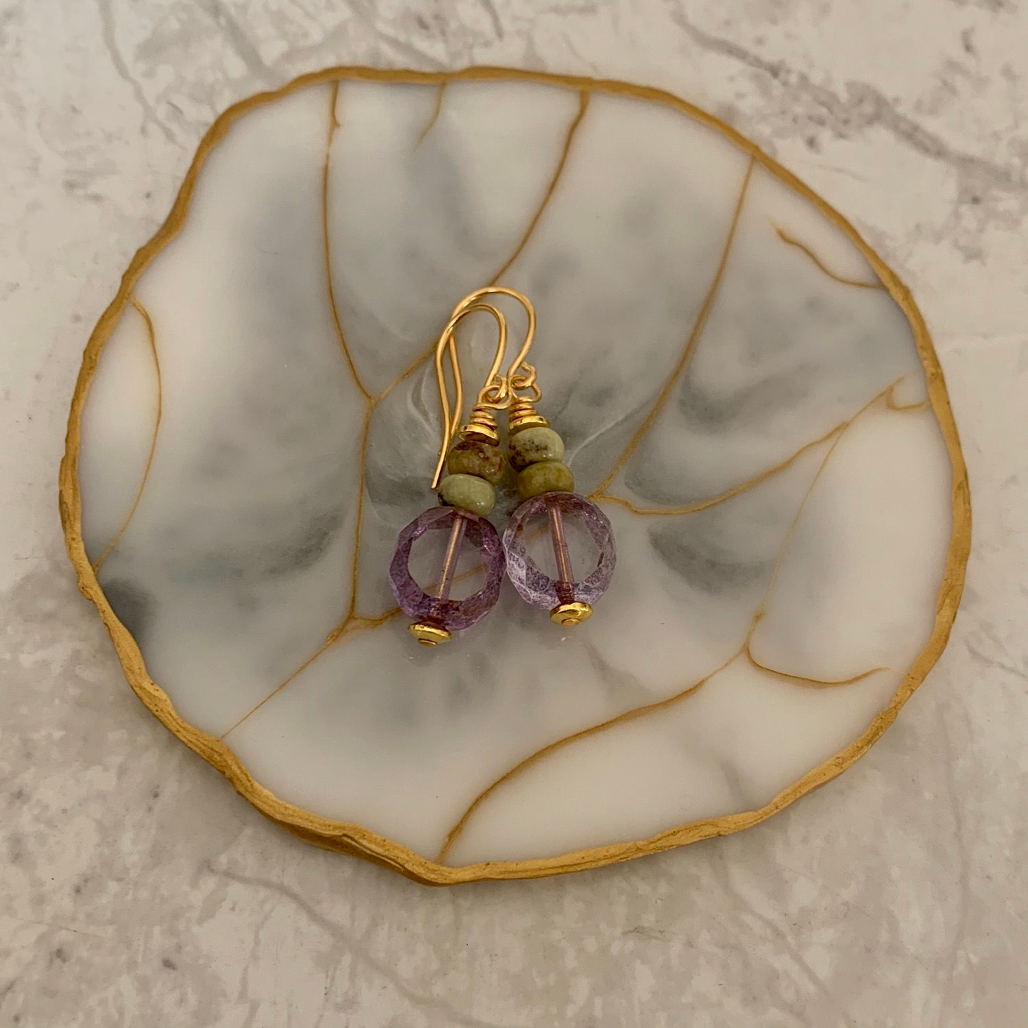 Czech Purple Peridot Drops 