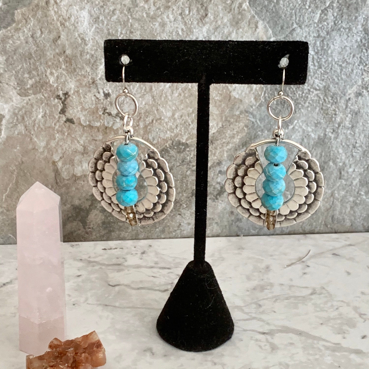 Antique Silver Ruffle & Turquoise 