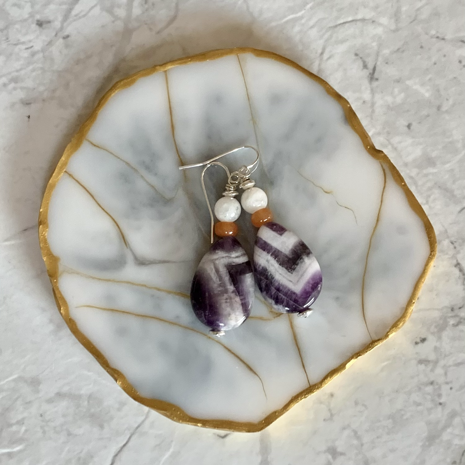 Chevron Amethyst, Aventurine & Moonstone