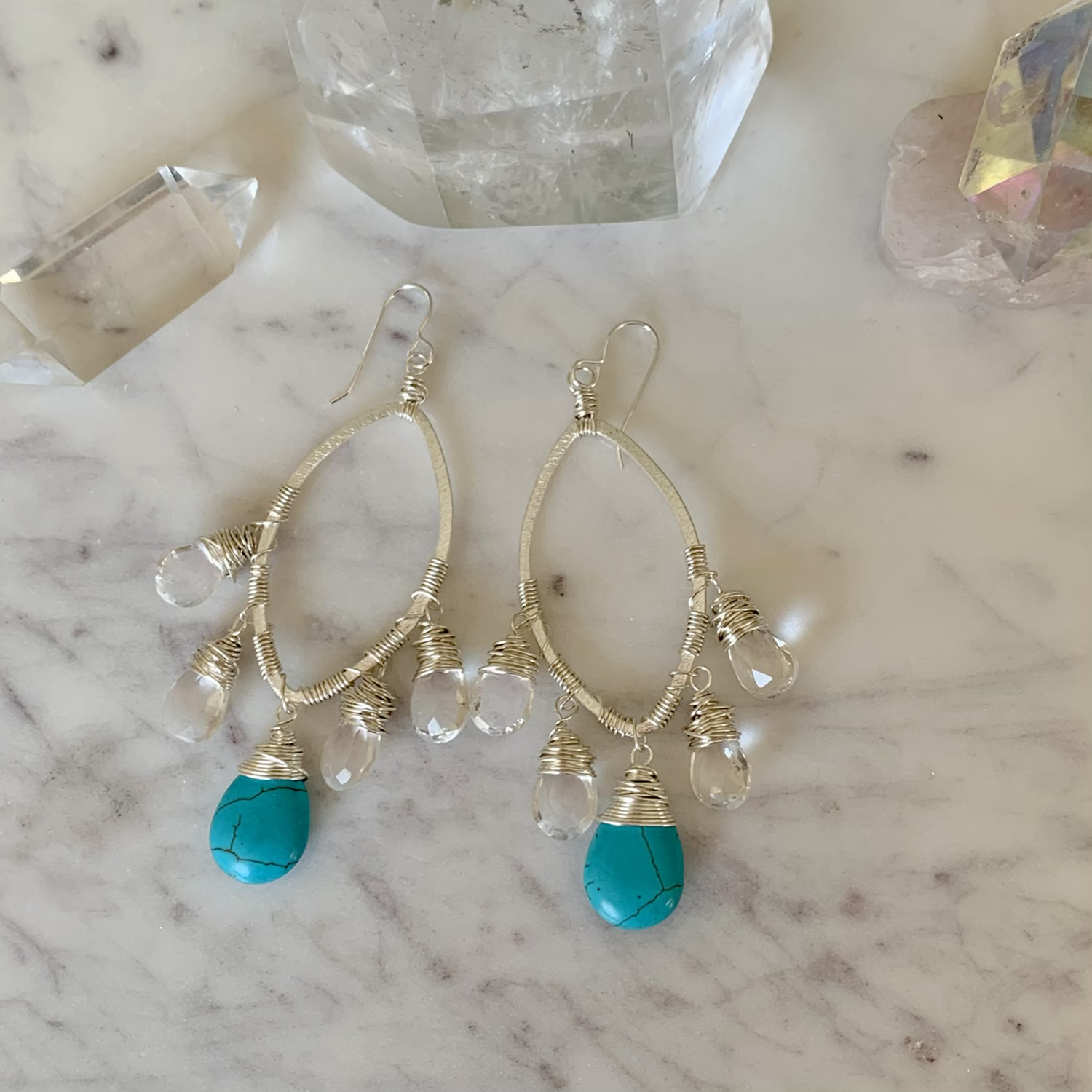 Silver Mystic Quartz with Turquoise Howlite