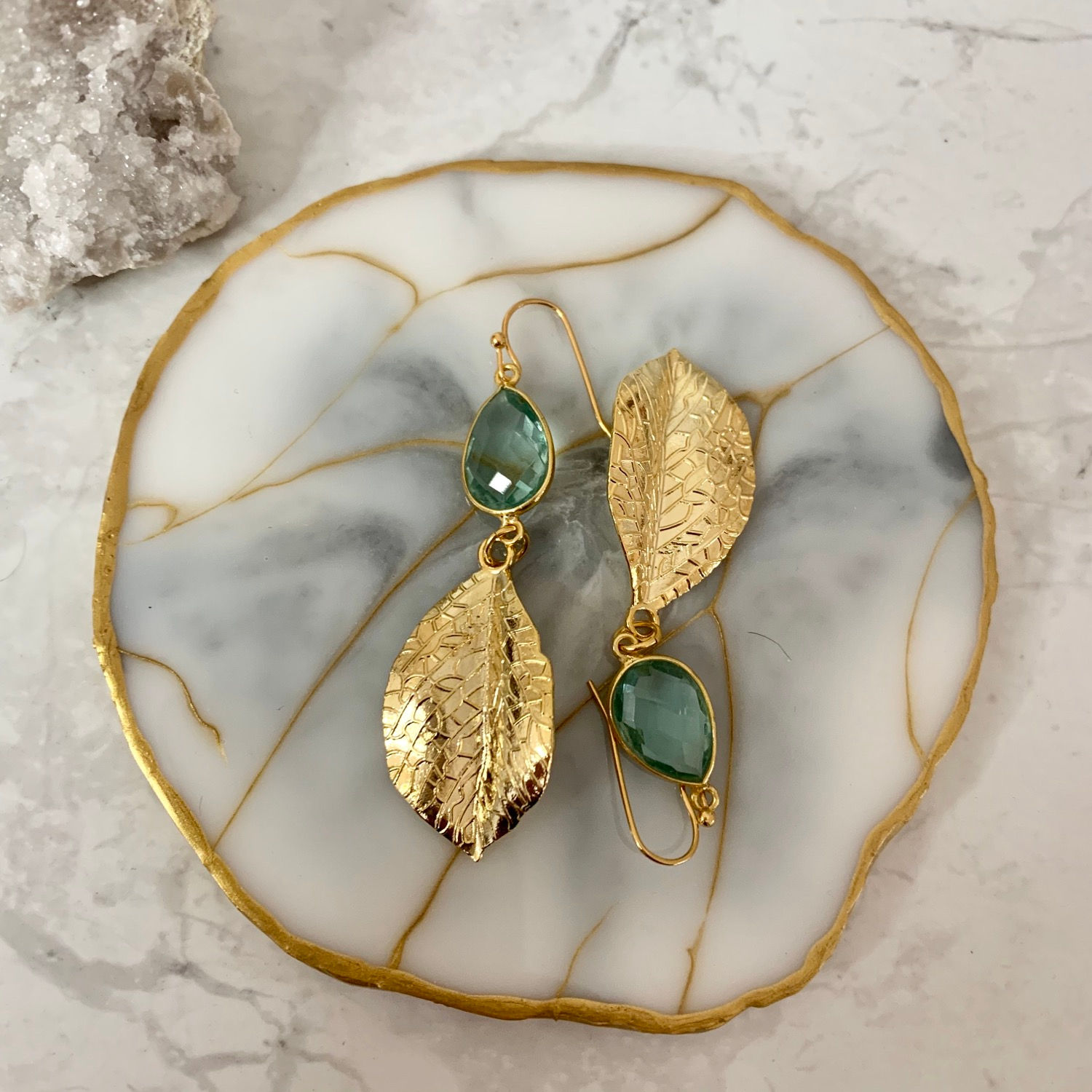 Golden Green Apatite Leaf