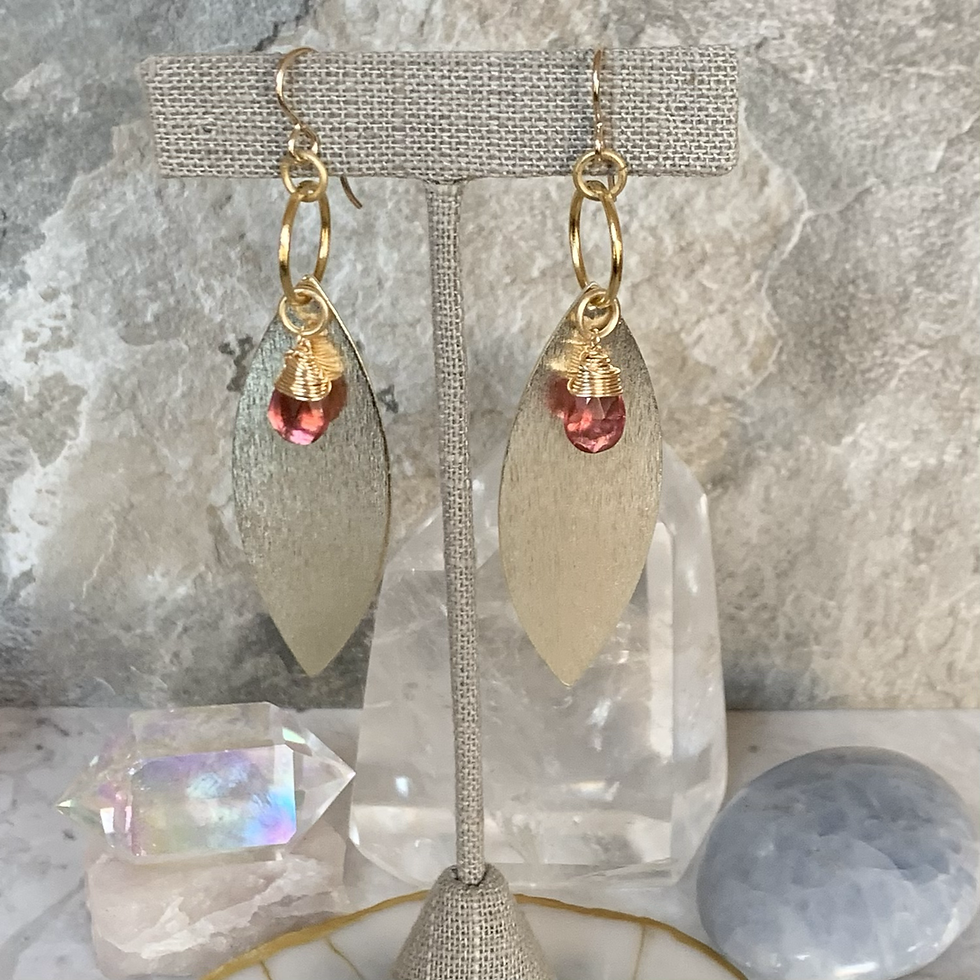 Thumbnail: Brushed Golden Pink Tourmaline Marquise  