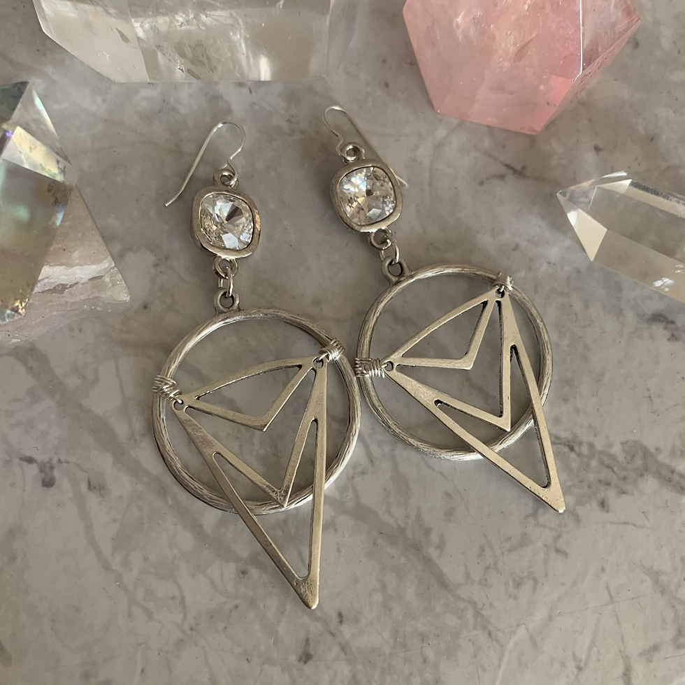 Thumbnail: Swarovski Crystal Chevron Hoops 