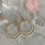 Thumbnail: Double Simple Brushed Gold Hoops 