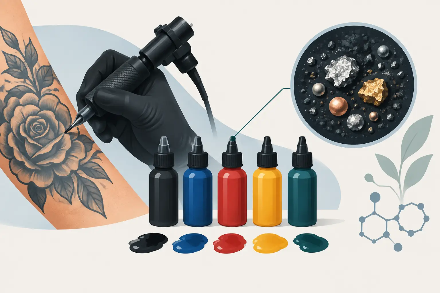 Vilka pigment innehåller tungmetaller i tatuering?