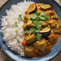 eggplant curry on rice
