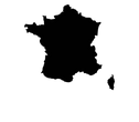 Carte de la France en silhouette noire