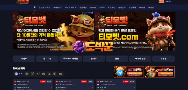 먹튀사이트 티모벳 메인화면