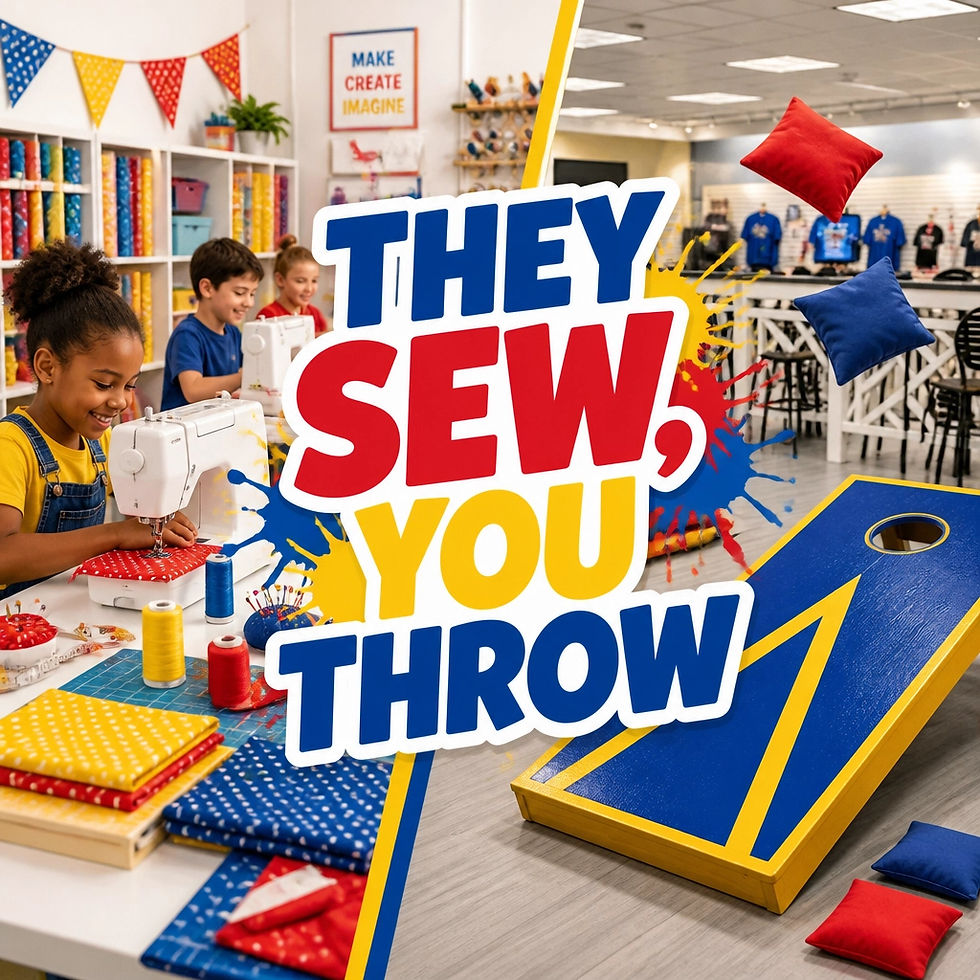 Parent's Night Out and Date Night: "They Sew, You Throw"