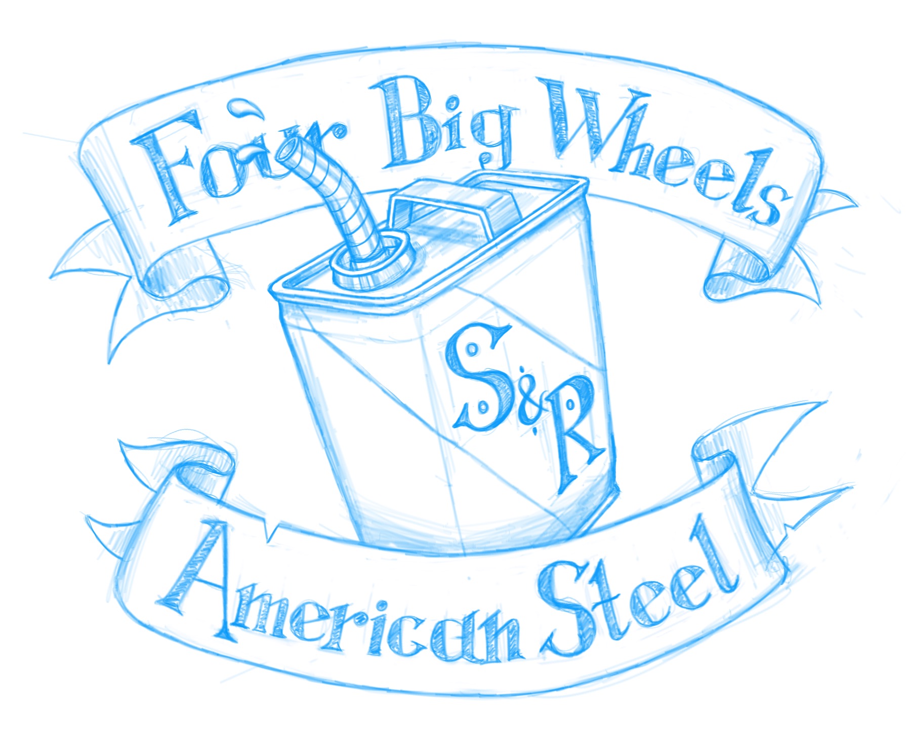 Four Big Wheels Sketch