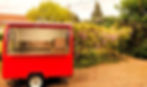 Food truck rouge extérieur, pizza al taglio