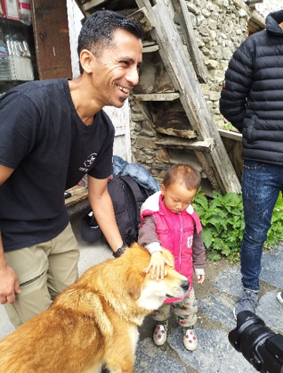 Ajay with a community dog