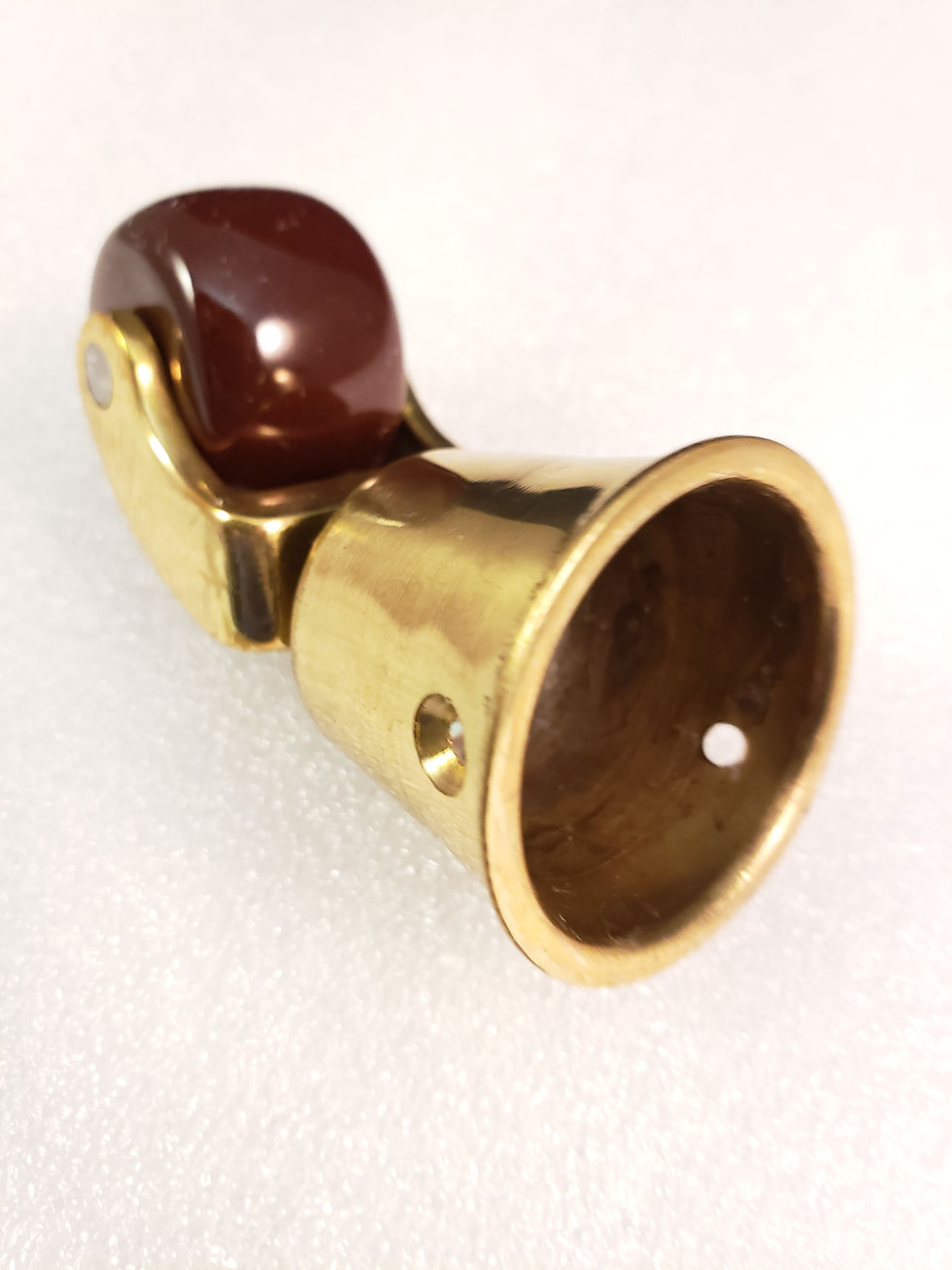 Thumbnail: Caster Solid Brass with Porcelain Dark Wheel