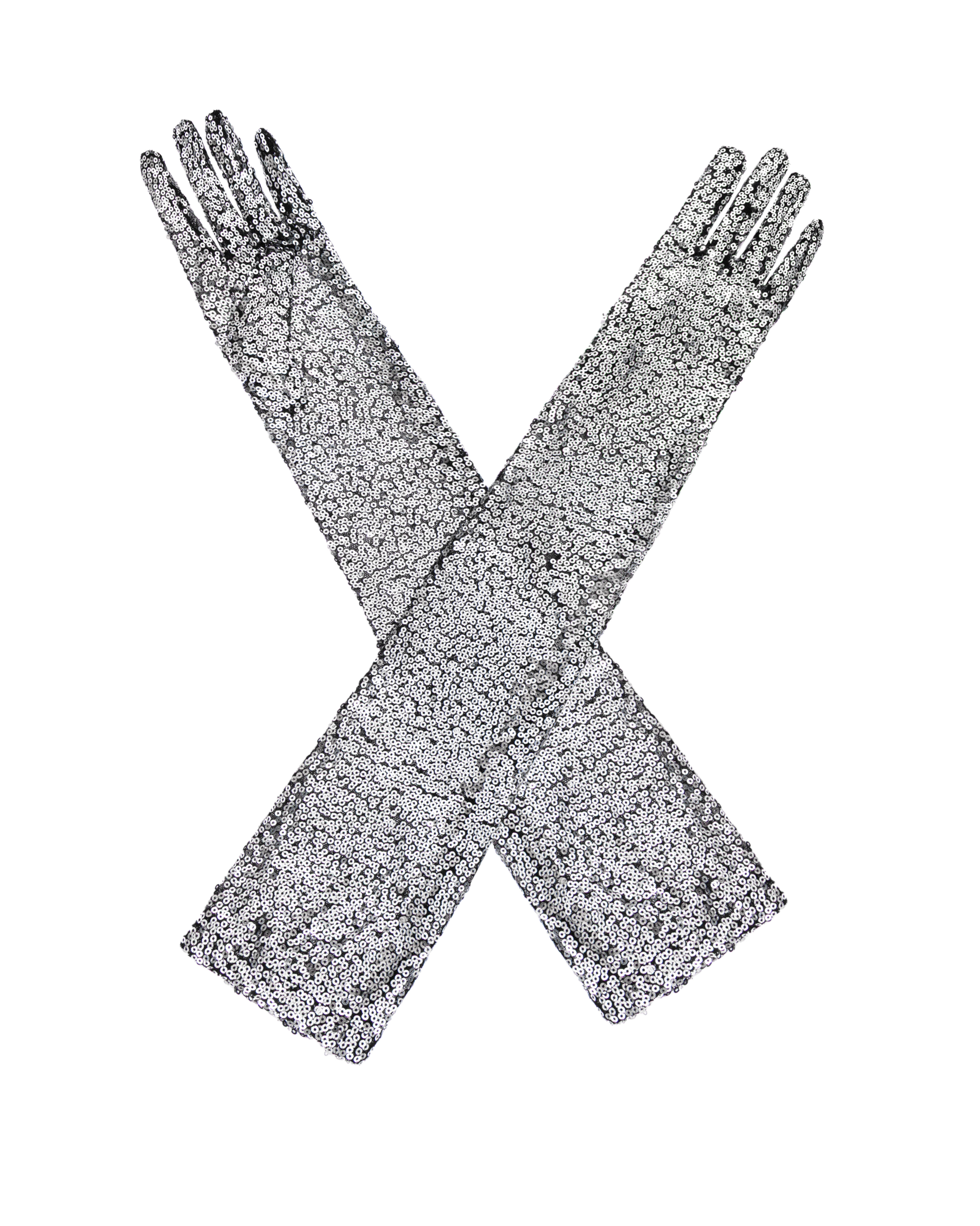 Рукавиці срібні з лелітками