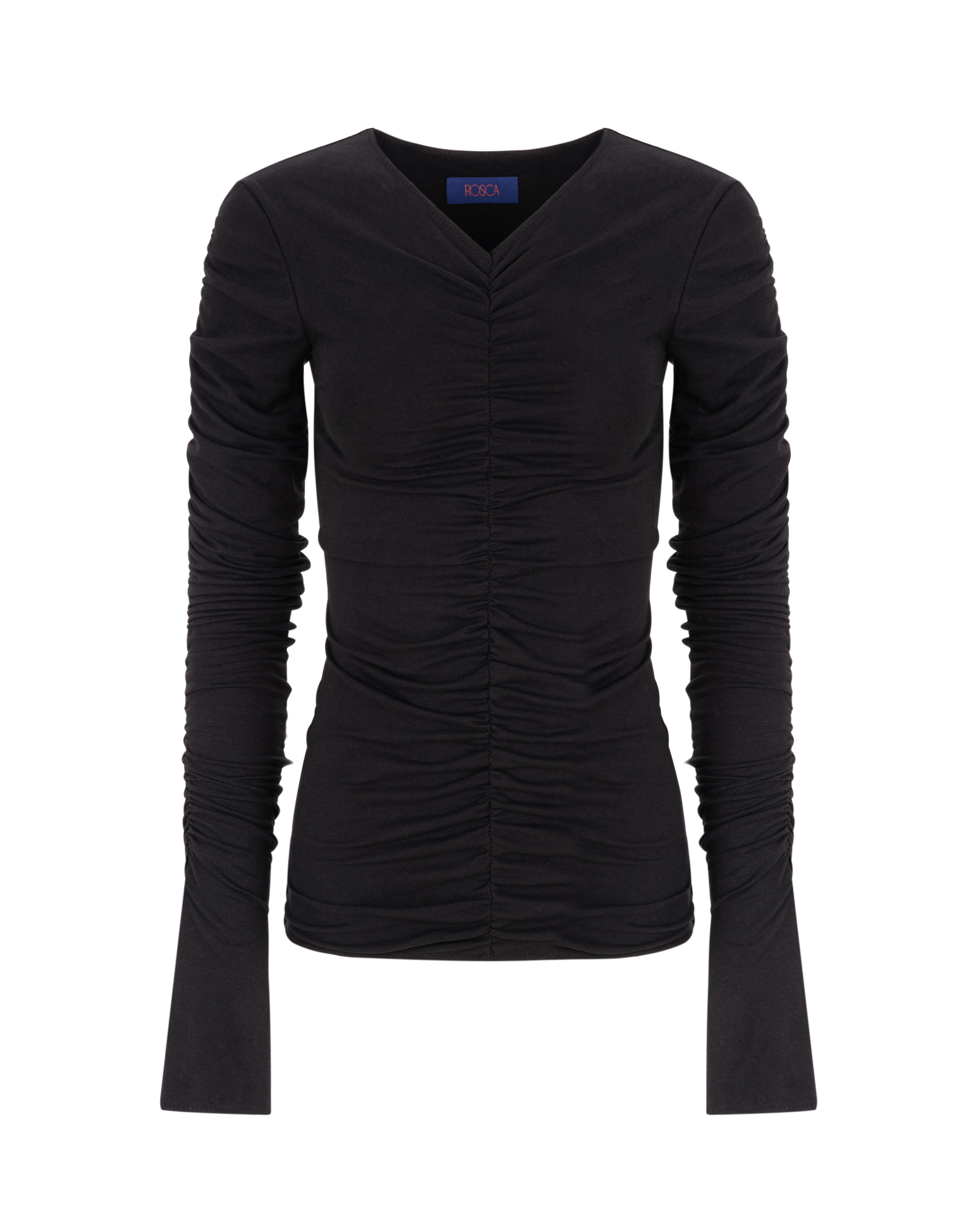 Лонгслів драпірований чорний