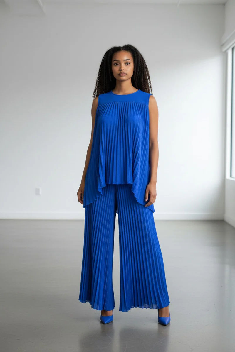 Thumbnail: Sass and Klass 2 piece Pleated Pants Set