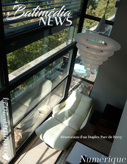 Couverture Batimedia News novembre 2015 - Rehabilitation duplex Parc de Bercy Paris 12e