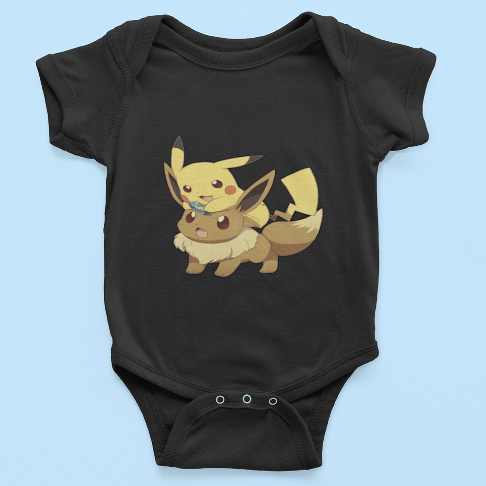 Bio Baumwolle Babystrampler Pokemon Fans pikachu evoli pokeball Ash Top
