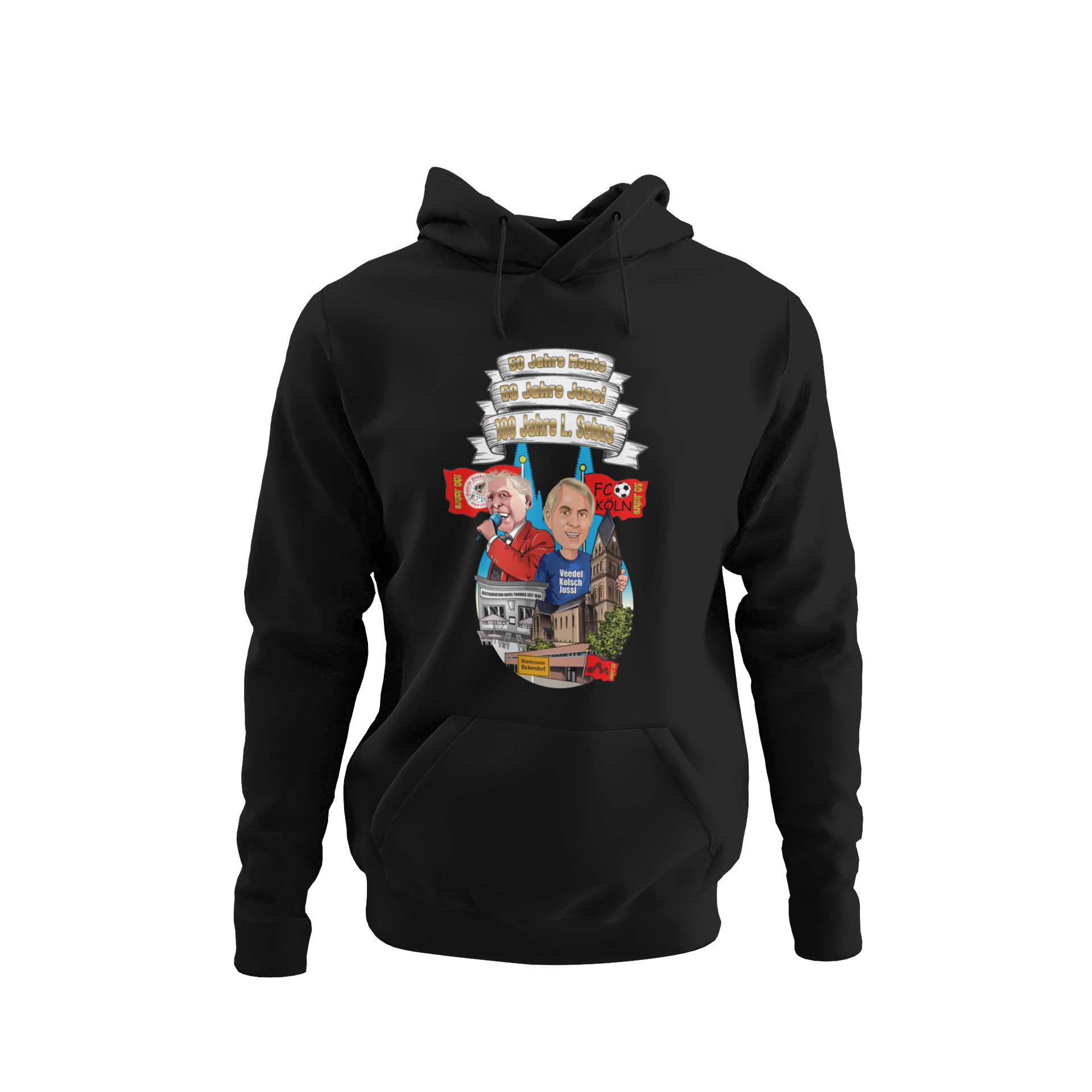 Jubiläums Herren Hoodie 100 Jahre Ludwig Sebus 50 Jahre Jussis 50 Jahre Monte